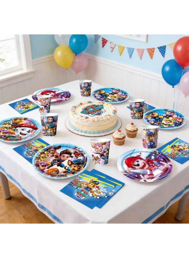 FRUITFUL PARTY Paw Patrol Birthday Party Tableware Set for 30 Guests, 120PCS Paw Patrol Party Supplies with Plates Cups Napkins, Kids Paw Patrol Party Decoration Supplies - Image 4